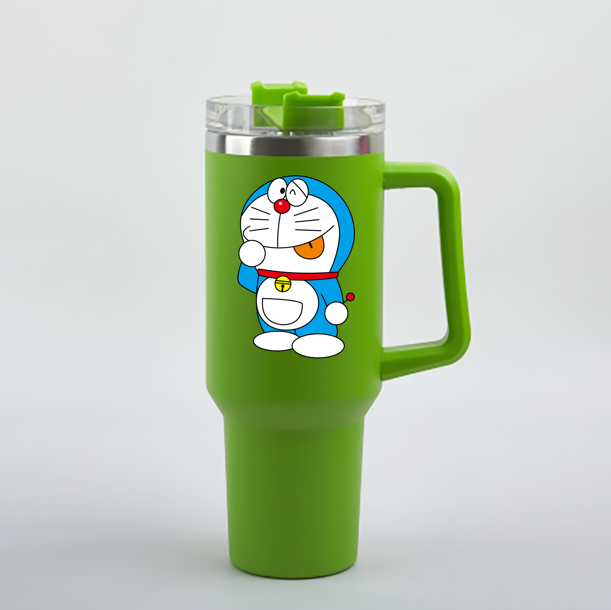 （画像用） ドラえもん Doraemon 1200mL車用タンブラー - クリスタルステッカー（プラスチックストロー付き）